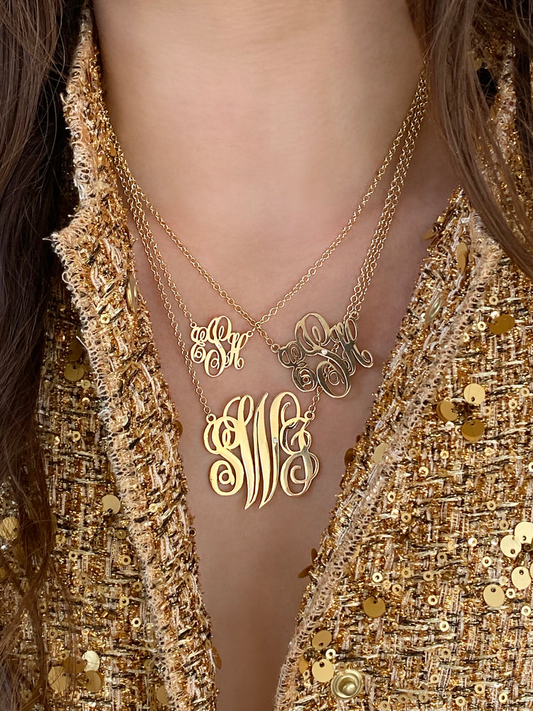 custom initial necklaces available at high-end fine jewelry store make for the perfect push present for moms