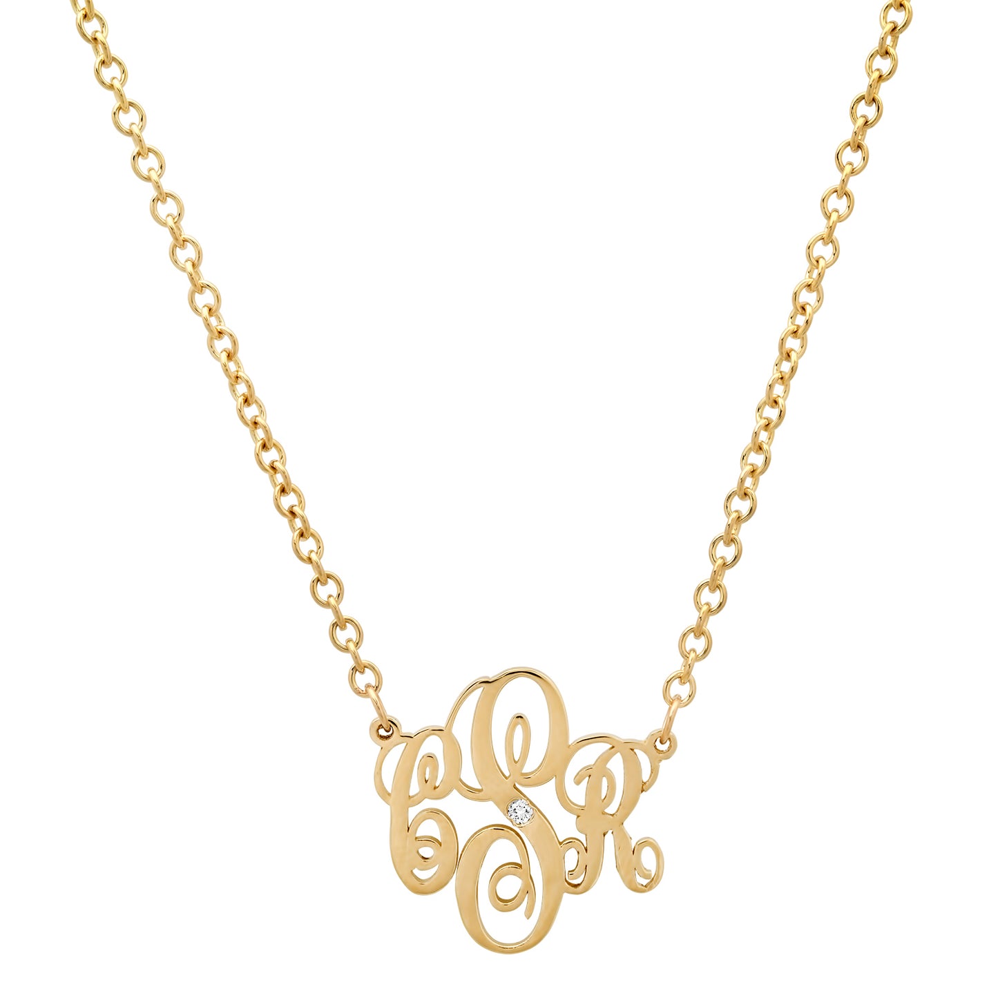 14K Diamond Monogram necklace