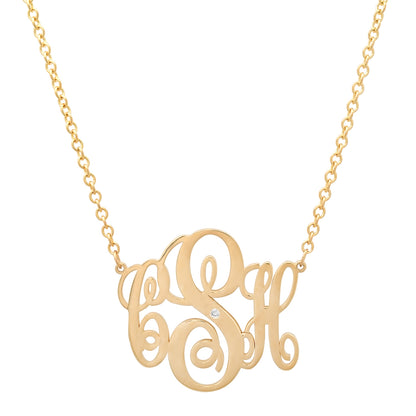 14K Diamond Monogram necklace