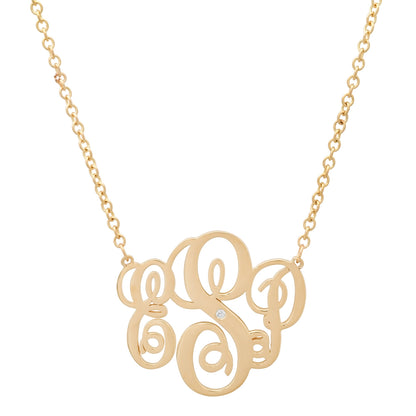 14K Diamond Monogram necklace