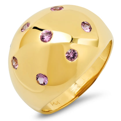 14K Dome Diamond Ring