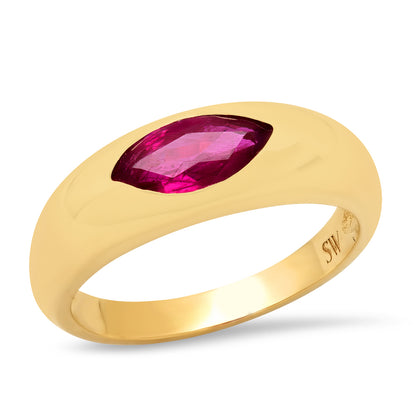 14K YG Ruby Gypsy Ring