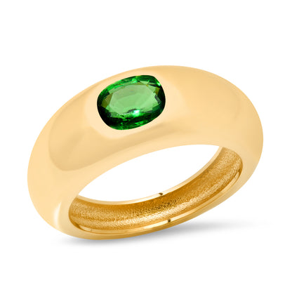 14K YG Tsavorite gypsy Ring