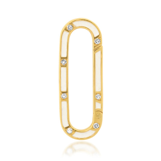 14K YG Enamel Diamond Charm Clip