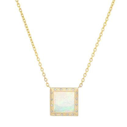 14K YG Opal and Diamond Necklace