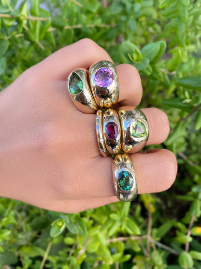 14K YG Tourmaline Gypsy Ring